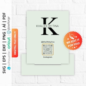 Custom Business Social Media Sign Cut File, QR Code Sign Digital File, Payment Method Sign, Office Salon Restaurant Logo Sign - PD0225