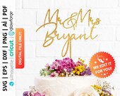 Mr Mrs Personalized Cake Topper Svg, Mr and Mrs Svg, Custom Wedding Cake Topper, Rustic Wedding Decor, Mr & Mrs Png File - PD0542