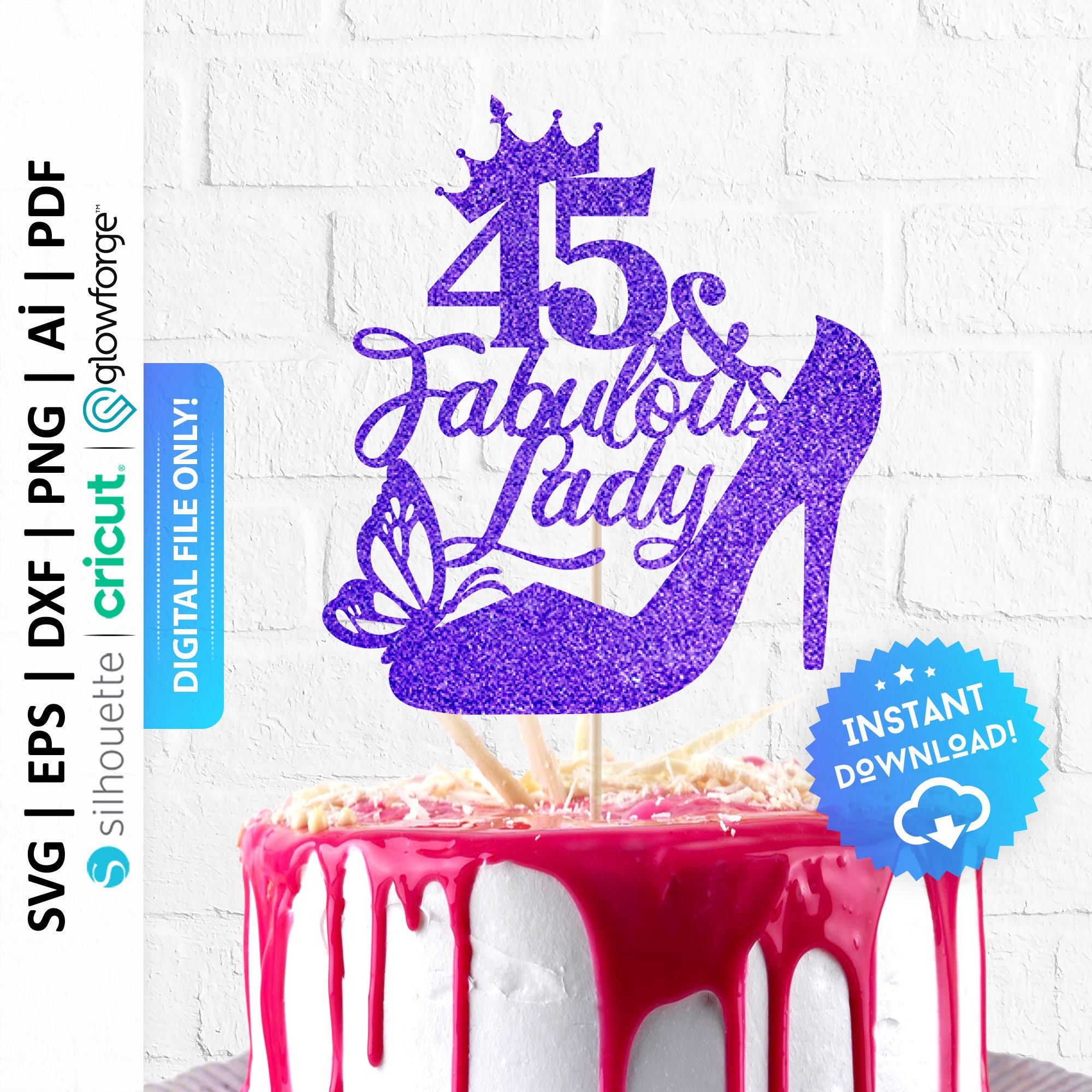 Five and Fabulous Cake Topper - Etsy