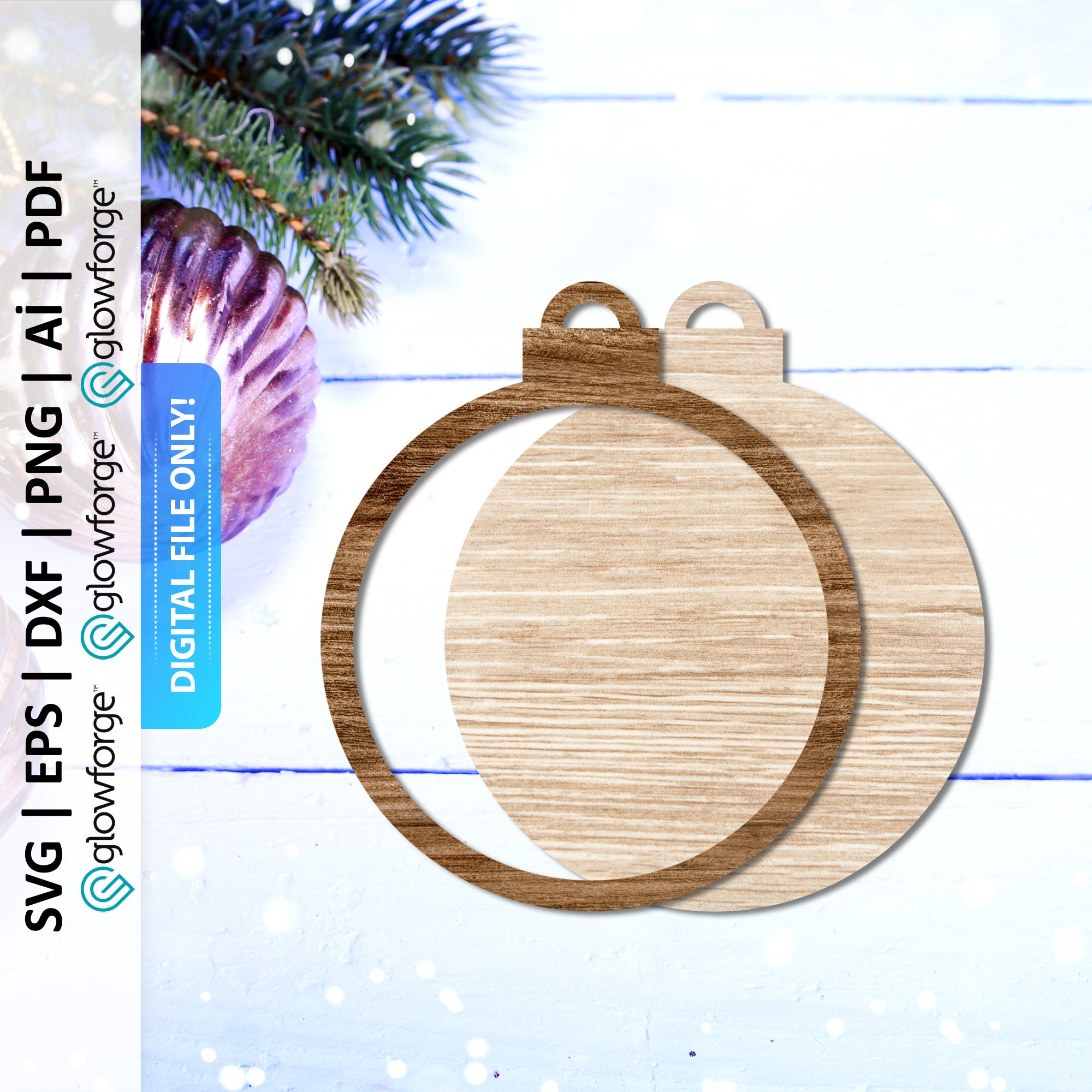 Laser Cut Ornament Svg Round Blank Ornament Svg Photo Etsy