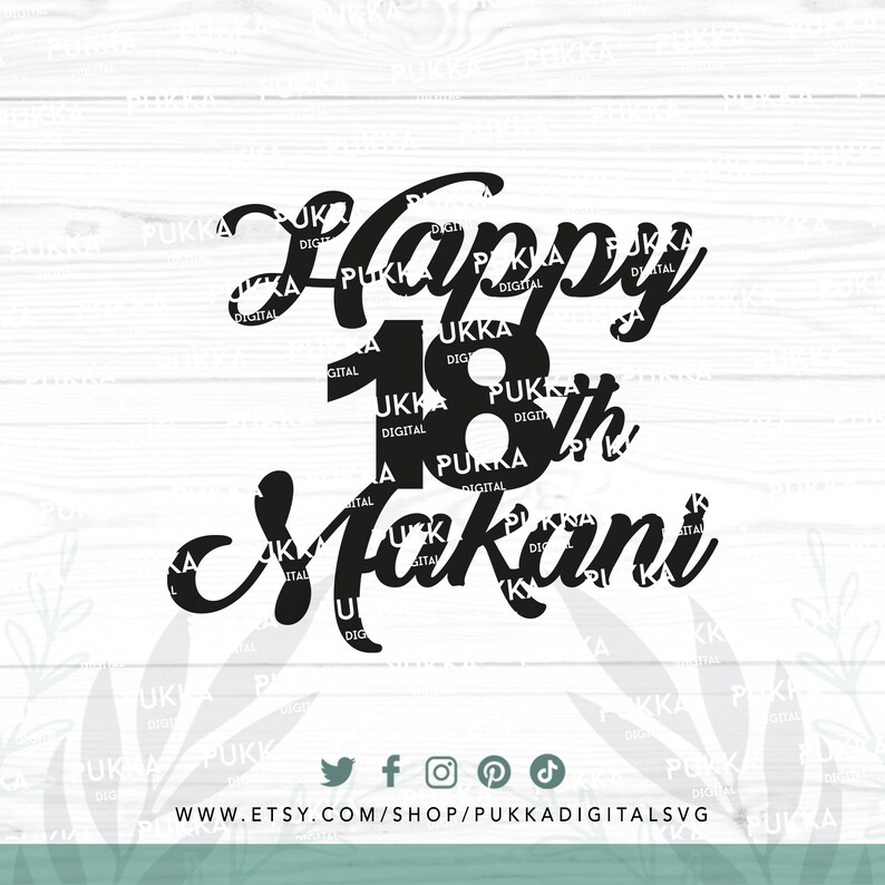 Happy 18th Birthday Personalized Cake Topper Svg, Custom Eighteen Cake ...