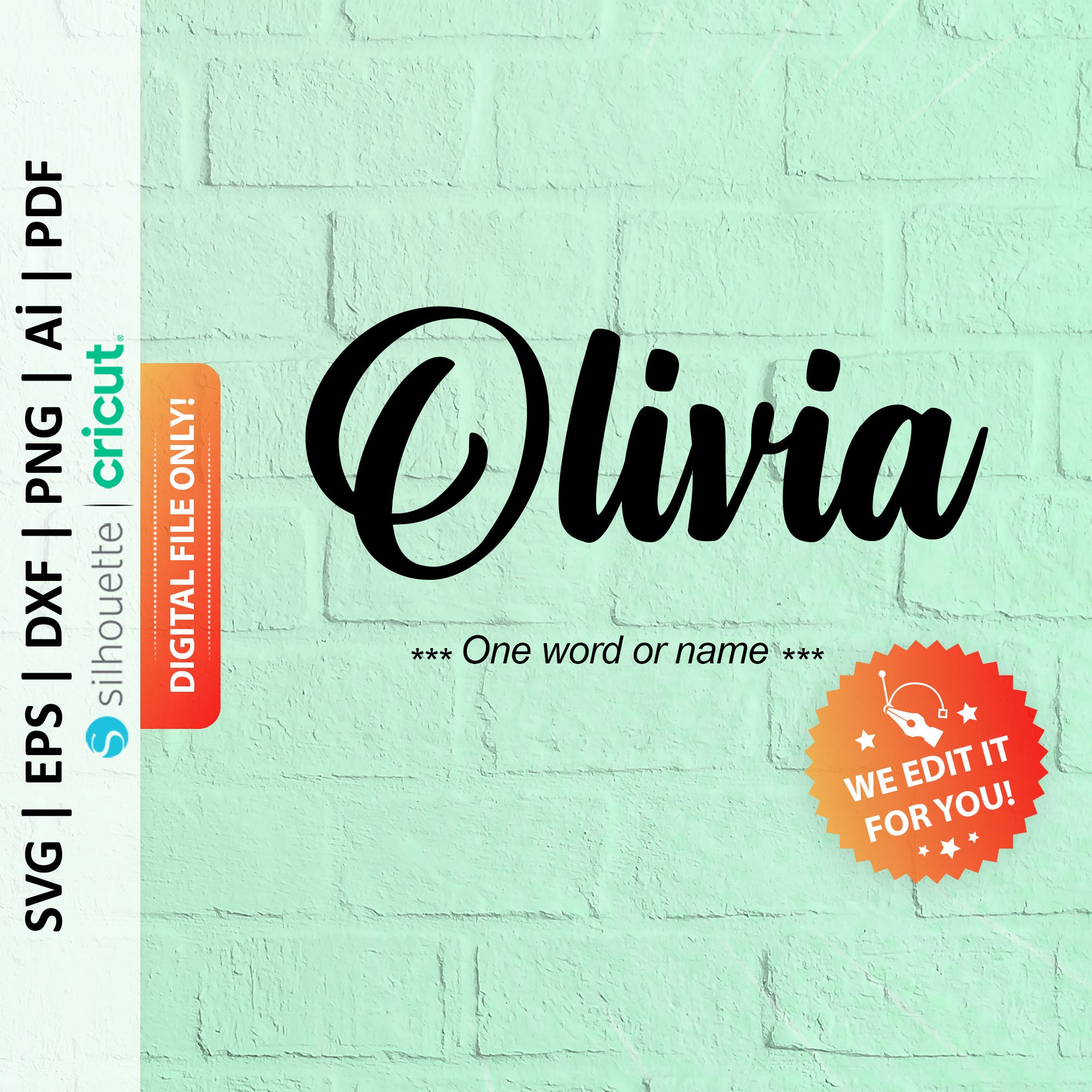 Custom Name Svg, Custom Name Png, Custom Name Calligraphy, Handlettered ...