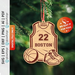Basketball Christmas Ornament Custom Name Svg, Personalized Basketball Player Sport Ornament Svg, Christmas Ornament Svg - PD0468