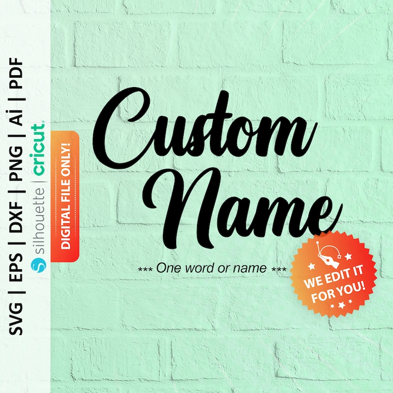 Name Customisation Custom Name Svg, Custom Name Png, Custom Name Calligraphy, Handlettered ...