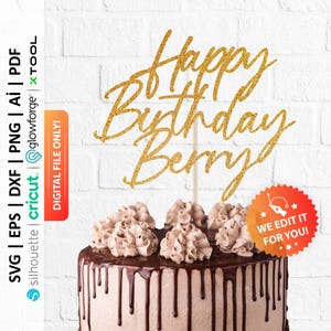 Benutzerdefinierte alles Gute zum Geburtstag Kuchen Topper svg - PD0675