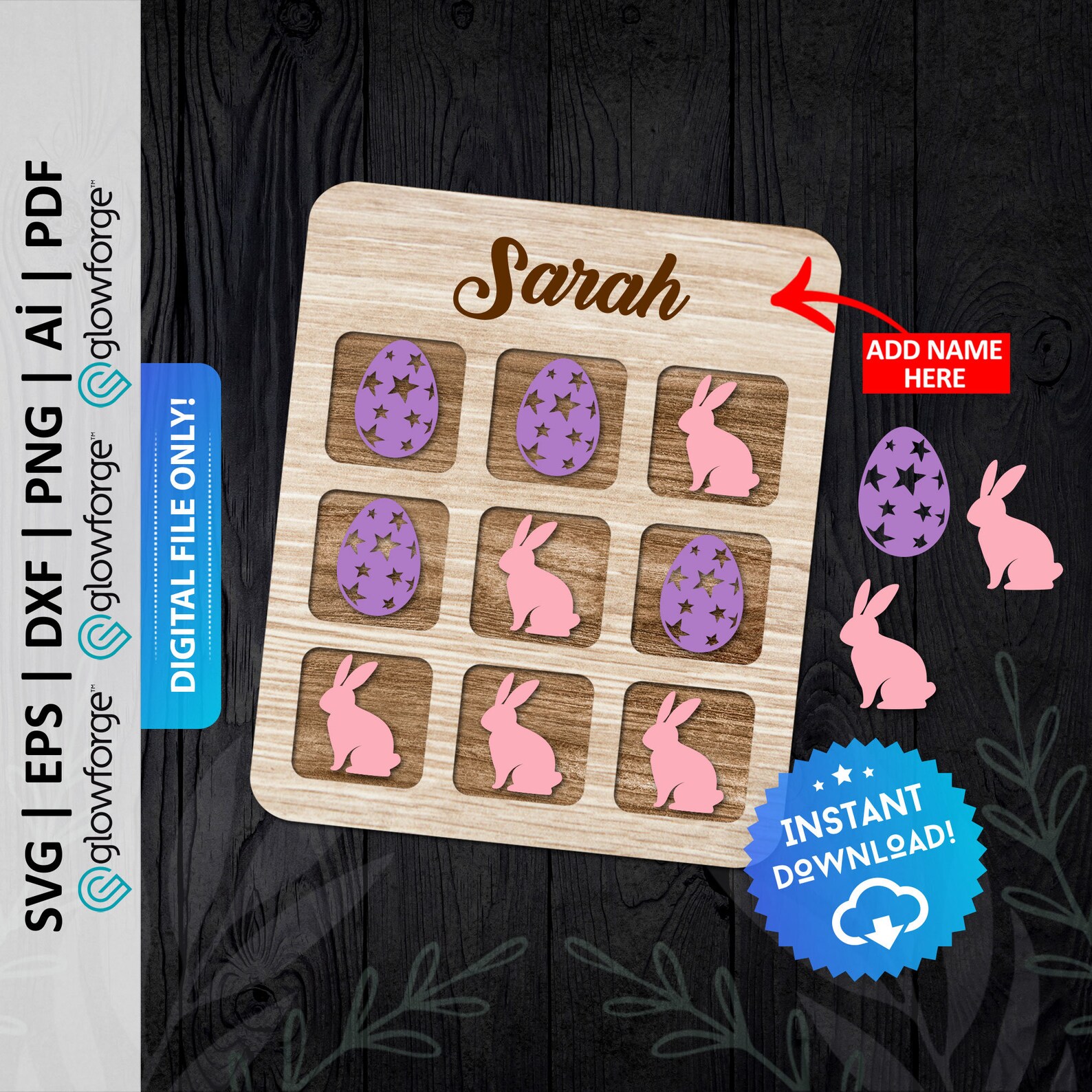 Easter Tic Tac Toe Game Svg, Happy Easter Bunny Svg, Eggs Svg ...