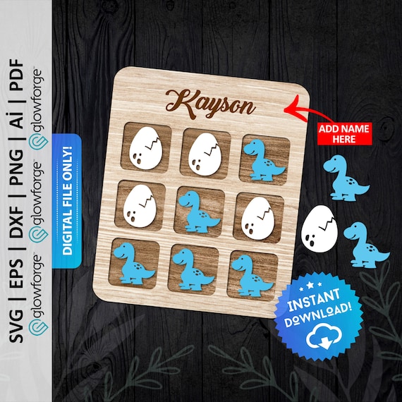 Happy Easter Tic Tac Toe Board Glowforge Svg, Easter Gift Svg, Easter Cnc File, Easter Decor Svg, Easter Egg Svg, Laser Cut File - PD0083