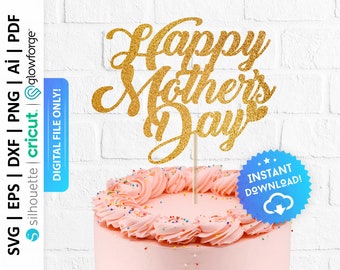 Happy Mother's Day Cake Topper geschnitten Datei, benutzerdefinierte Cake Topper geschnitten Datei, Mama Kuchen Dekoration, Instant Download - PD0141