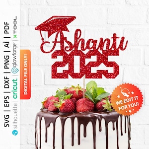 Décoration de gâteau personnalisée Graduation 2025, Svg de décoration de diplôme 2025, Graduation 2025 Svg, Svg de troisième année, promotion 2025 png - PD0545