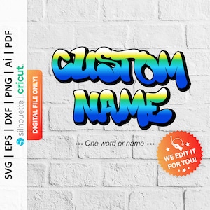 Nome personalizzato graffiti Png, vernice spray Png, testo graffiti, nome personalizzato graffiti Png, nome personalizzato Svg, monogramma nome Svg - PD0509