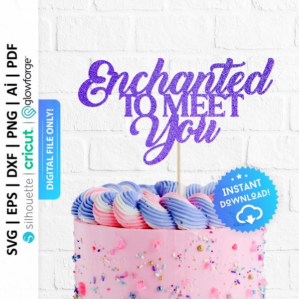 Enchanted to Meet You Cake Topper Svg, Newborn Cake Topper, Baby Shower Svg, Enchanted to Meet You Shirt Svg, Pregnancy Reveal - PD0040