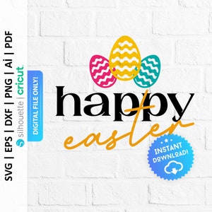 Happy Easter Quotes Shirt Gift Svg, Easter Egg Svg, Easter Bunny Svg, Kids Easter Svg, Women Easter, File for Cricut & Silhouette - PD0139