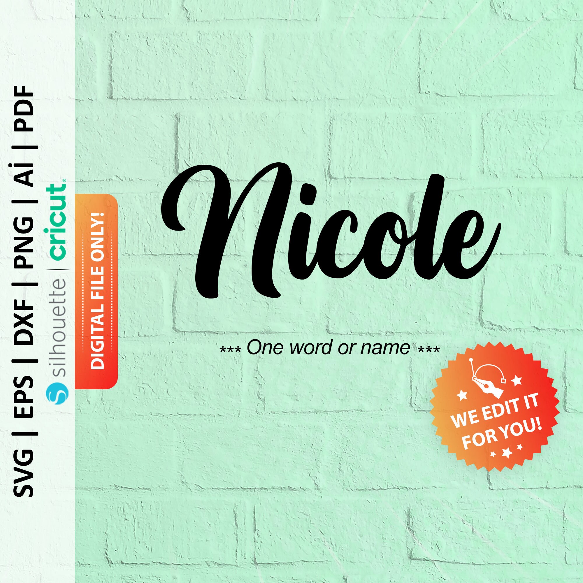 Custom Name Svg, Custom Name Png, Custom Name Calligraphy, Handlettered ...