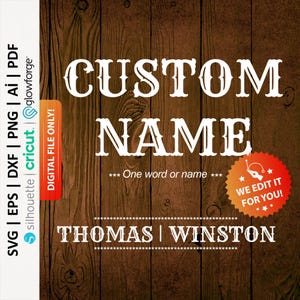 Nombre personalizado estilo occidental SVG, nombre personalizado occidental, archivo de corte de nombre personalizado, nombre personalizado PNG, nombre occidental, nombre personalizado estilo vaquero - PD0628