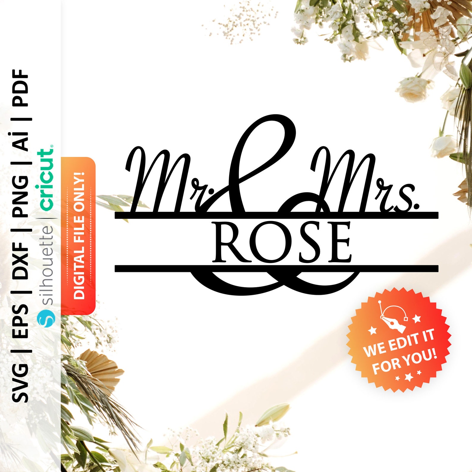 Custom Wedding Svg Mr and Mrs Svg Marriage Svg Love Svg - Etsy