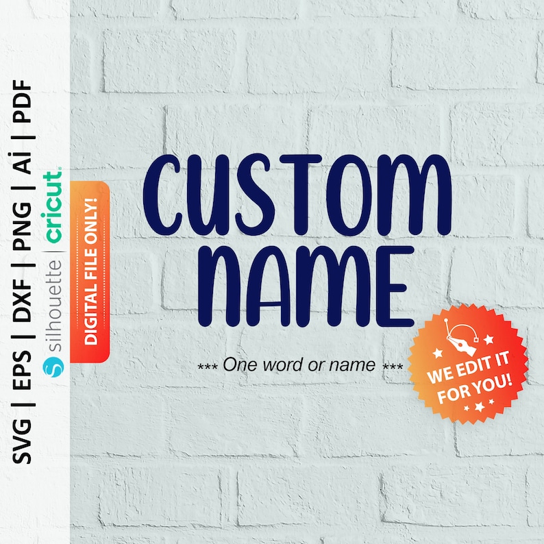 Personalized Custom Name Svg File Custom Name Svg Etsy