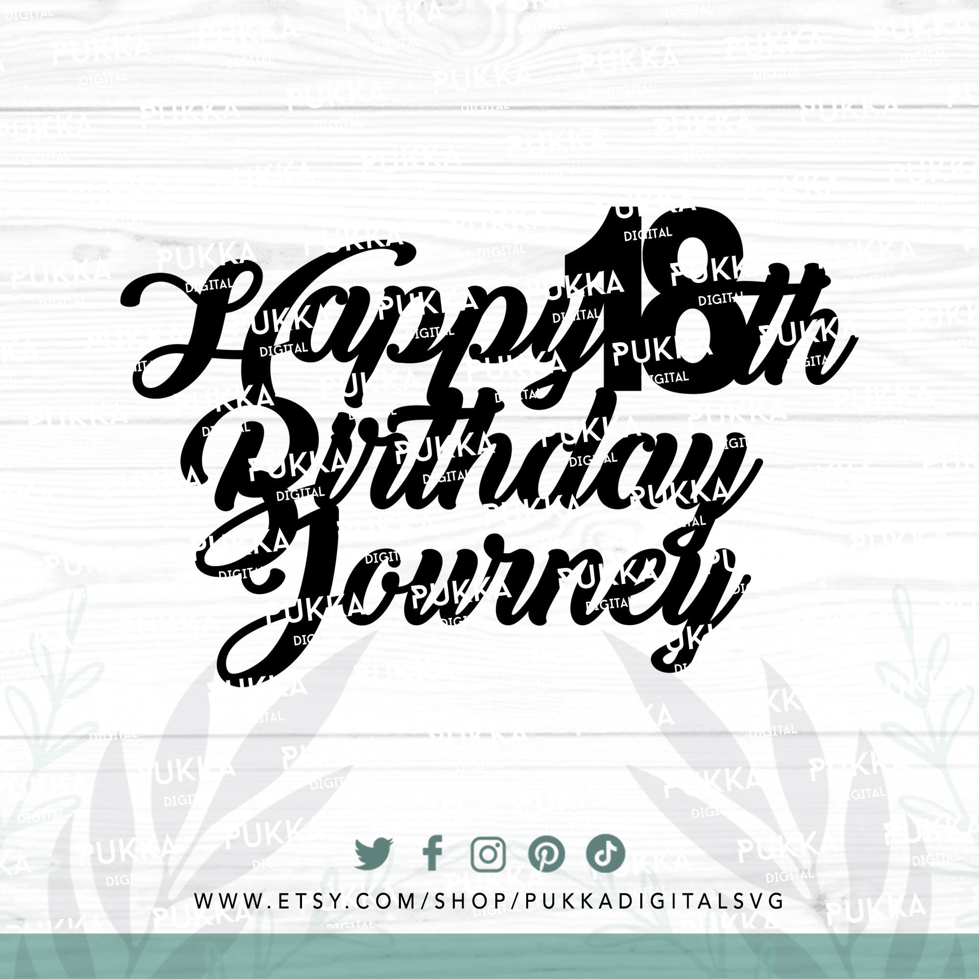 Happy 18th Birthday Personalized Cake Topper Svg, Eighteenth Party ...