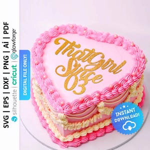 That Girl Since 03 Cake Topper Svg, Birthday Cake Charm, That Girl Since Year Png, Script Birthday Cake Charm, Vintage Charm - PD0637