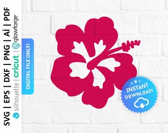 Hibiscus Flower Svg, Hibiscus Flower Png, Hibiscus Clip Art, Hawaiian Flower Svg, Summer Floral Svg, Tropical Sublimation File - PD0616