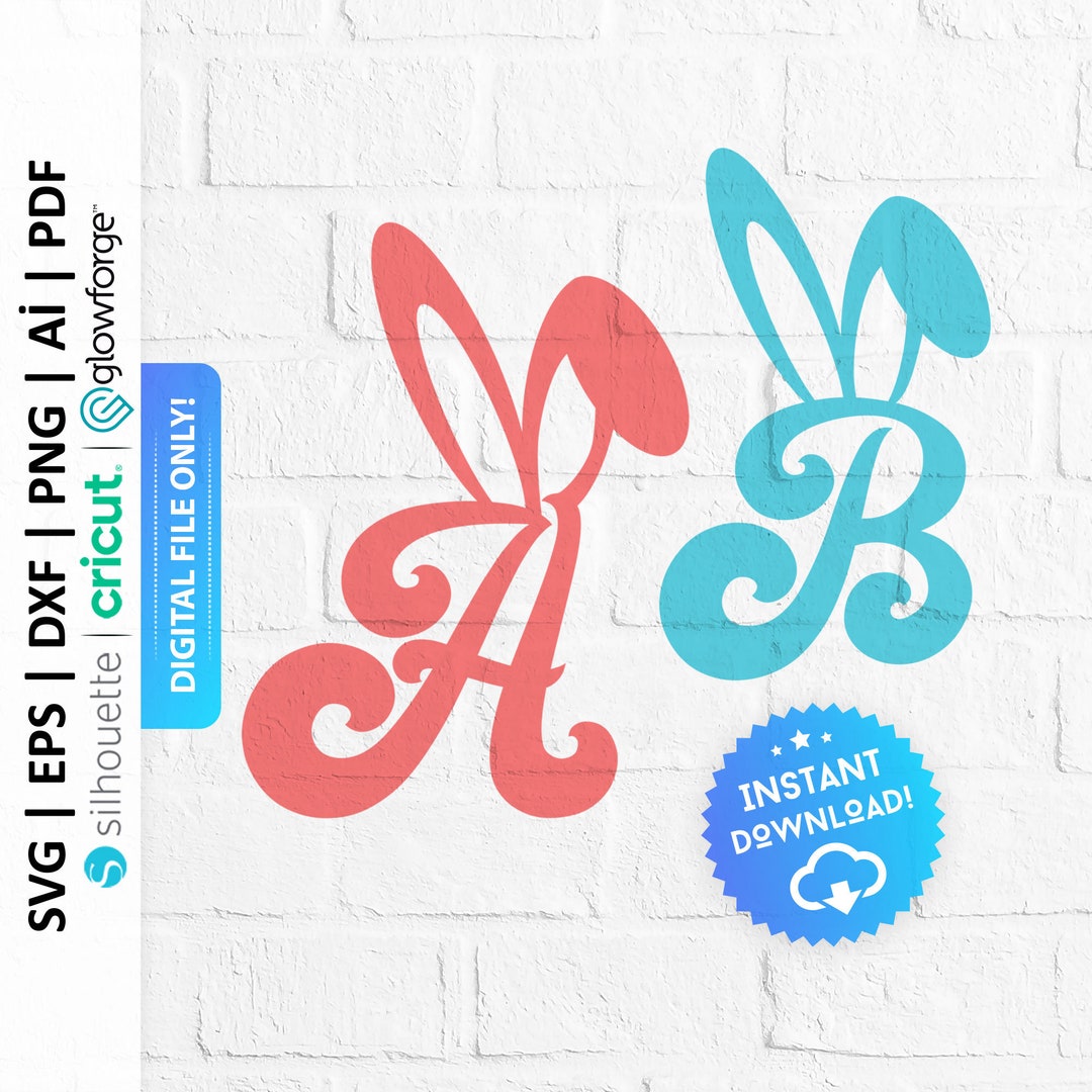 Easter Monogram Alphabet Letters Svg, Bunny Ears Alphabet Svg - PD0161 ...