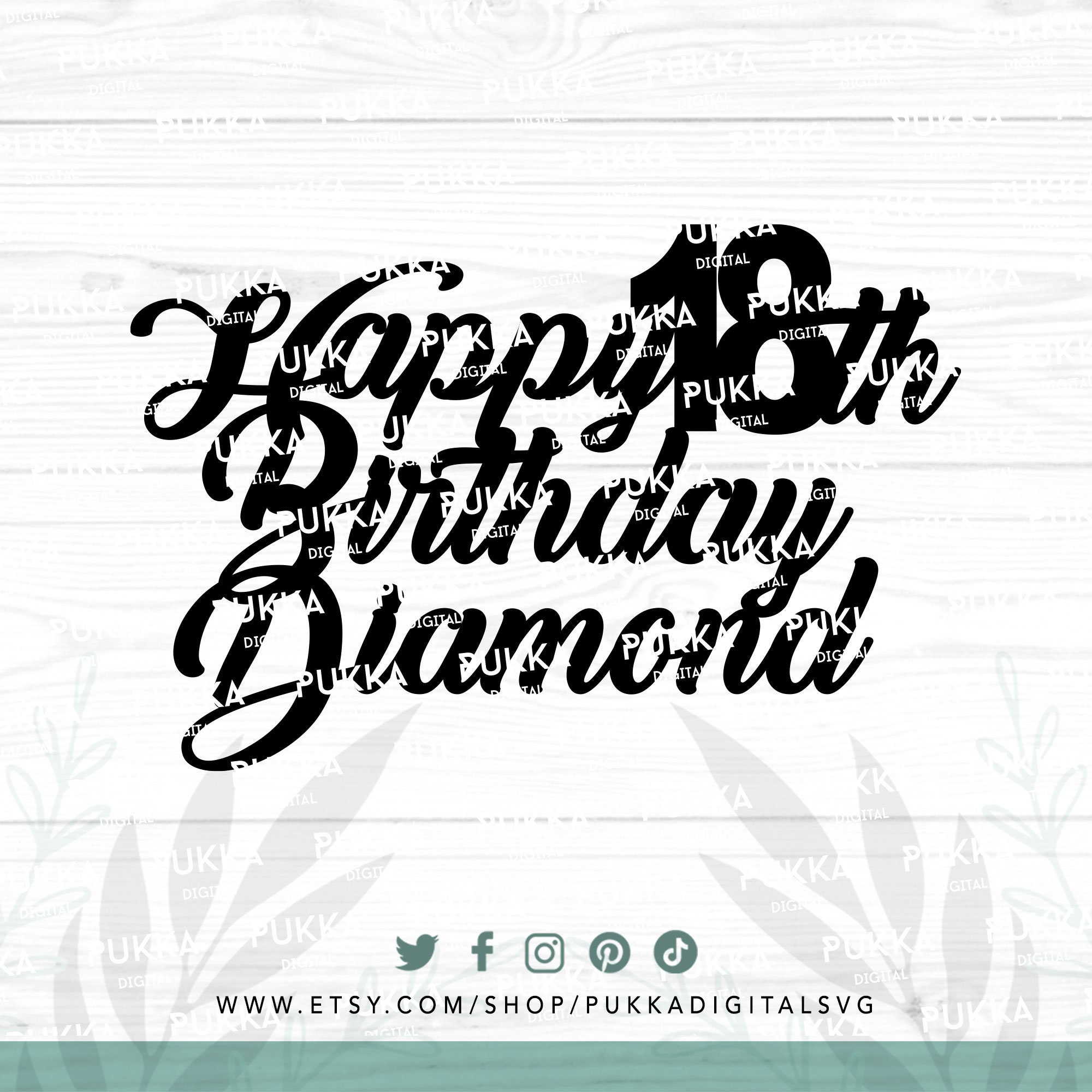 Happy 18th Birthday Personalized Cake Topper Svg, Eighteenth Party ...