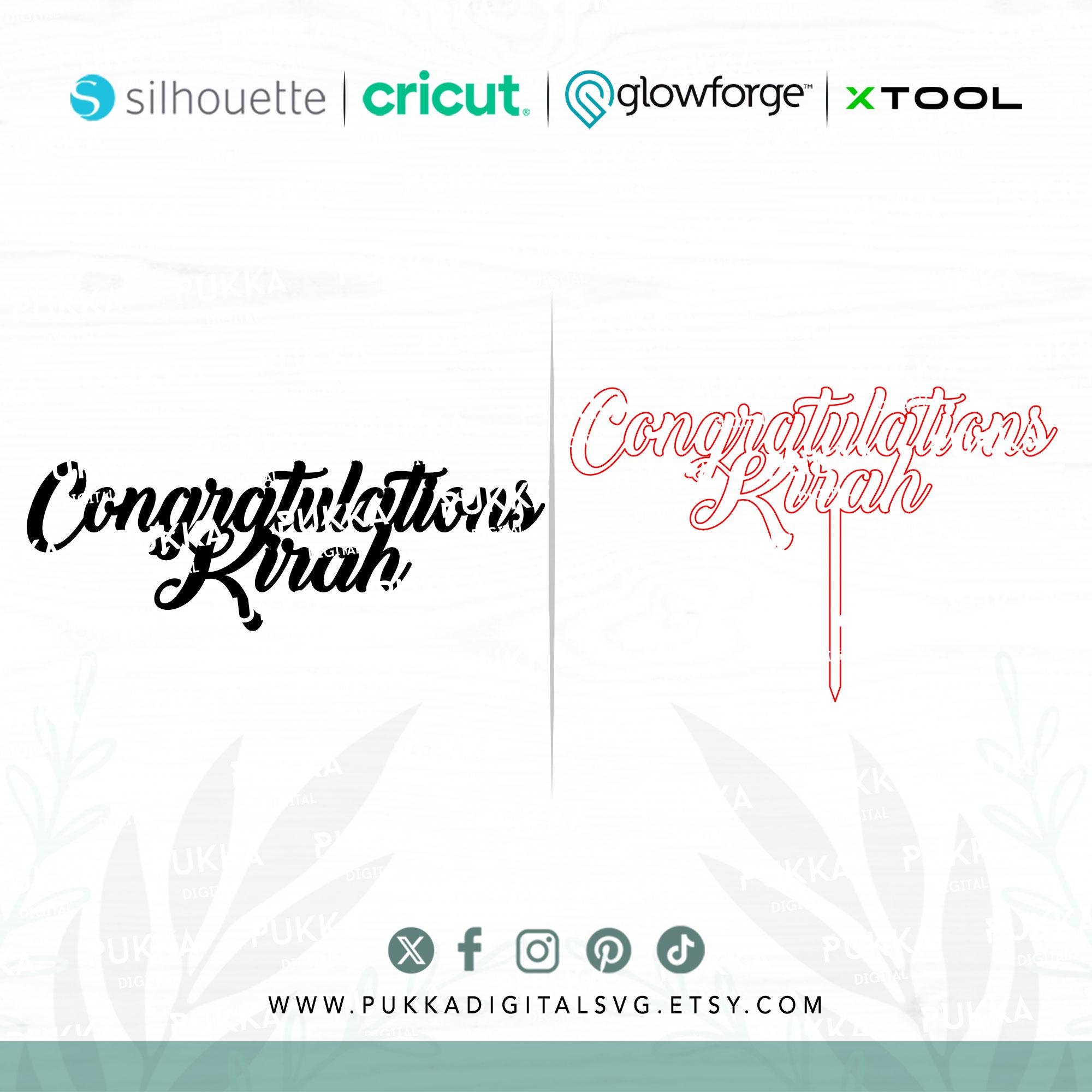 Custom Congratulations Cake Topper Svg, Celebration Design : Digital ...