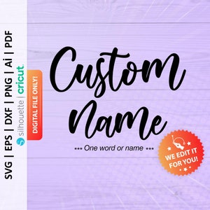 Nom personnalisé Svg, nom personnalisé calligraphie, nom personnalisé couper fichier, nom personnalisé PNG, nom avec inscription PNG, nom cursive personnalisé - PD0116