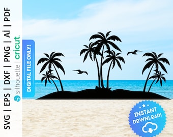 Palmeira Svg, Verão Svg, Vida na Praia Svg, Verão Vibes Svg, Arquivos de Corte de Palmeira, Clipart de Palmeira, Palmeira Svg para Cricut - PD0253