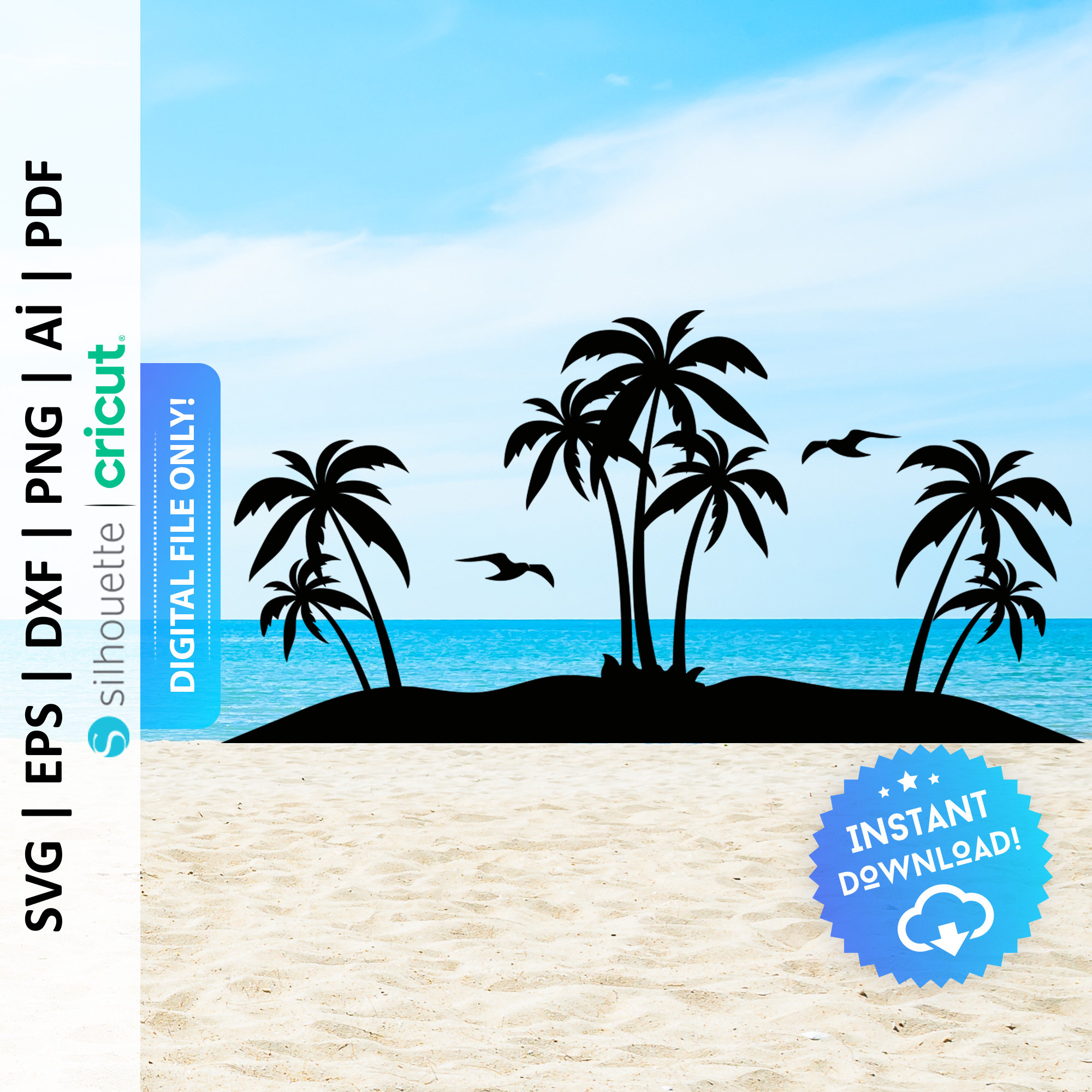 Palm Tree Svg Summer Svg Beach Life Svg Summer Vibes Svg | Etsy UK