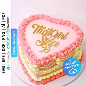 That Girl Since 93 Cake Topper Svg, That Girl Since Birthday Cake Charm Png, Script Birthday Cake Charm, Vintage Charm - PD0567