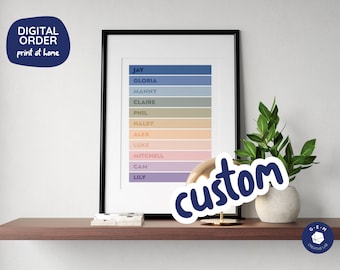 Custom Color Palette Printable Poster - Digital Download