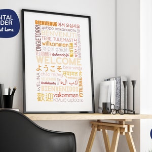 Welcome in Different Languages Printable Poster Red Digital Download - Etsy