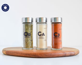 Chemical Element Clear Spice Labels - Customizable Square Stickers - Water & oil resistant - Kitchen Organization