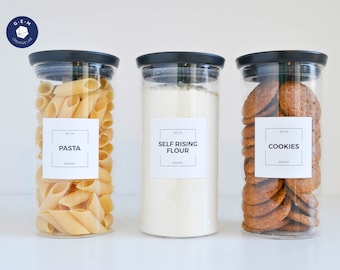 Frame Pantry Labels - Customizable Square Stickers - Water & oil resistant - Kitchen Organization