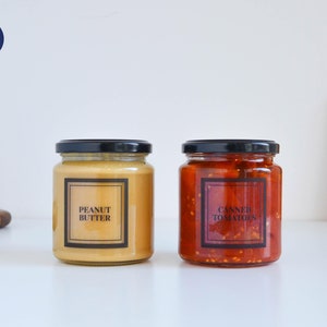 Etichette eleganti per le conserve - Adesivi quadrati personalizzati - Resistenti ad acqua e olio - Organizzazione cucina