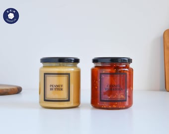 Elegant Canning Jar Labels - Custom Square Stickers - Water & oil resistant - Kitchen Organization