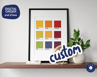 Custom Pantone Style Printable Poster - Digital Download