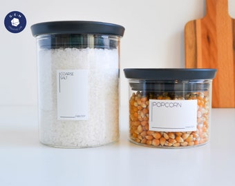 Sleek Pantry Labels - Customizable Rectangular Stickers - Kitchen Organization
