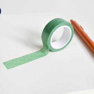 Minimalistisch Japans patroon Washi Tape - Groene Golven