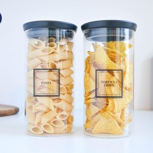 Etichette eleganti per la dispensa - Adesivi quadrati personalizzabili - Resistenti ad acqua e olio - Organizzazione cucina