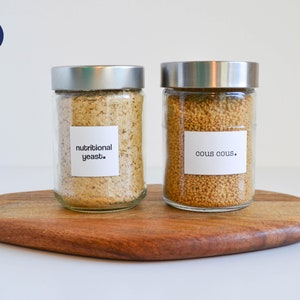Minimal Pantry Labels - Customizable Stickers - Water & oil resistant - Kitchen Organization