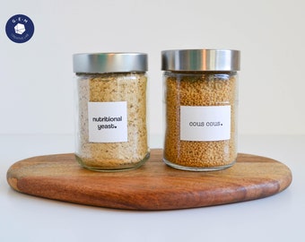 Minimal Pantry Labels - Customizable Stickers - Water & oil resistant - Kitchen Organization