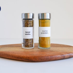 Etichette minimal per le spezie - Adesivi personalizzabili - Resistenti ad acqua e olio - Organizzazione cucina