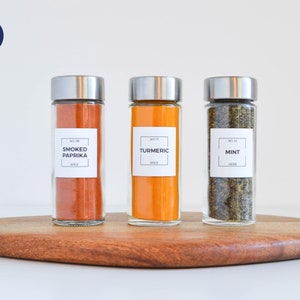 Etichette per spezie stile "cornice" - Adesivi quadrati personalizzabili - Resistenti ad acqua e olio - Organizzazione cucina