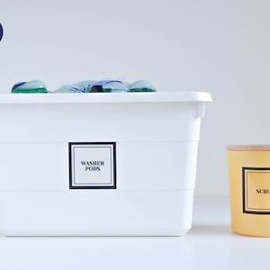 Etichette eleganti per la casa - Adesivi quadrati personalizzabili - Resistenti ad acqua e olio - Organizzazione cucina