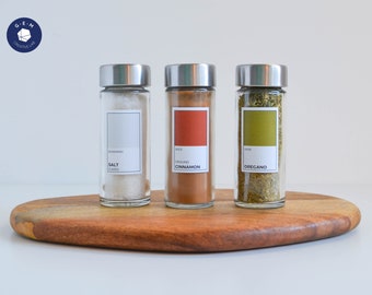 Pantone Spice Labels - Customizable Rectangular Stickers - Kitchen Organization