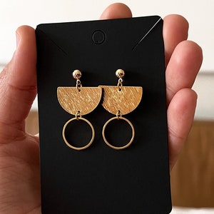 Gold Long Stud Earrings in Gold Plated & Gold Filled Metal, Modern Maximalist Stud Earrings, Gold Plated Small Chandelier Earrings