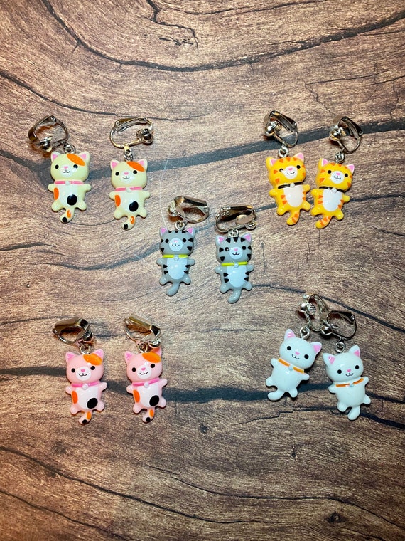 Kids cat earrings sale