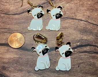 Pug Earrings | Cute Dog Jewelry | Gifts for Her | Dog Gifts | Pug Gifts | Clip on Earrings | Dog Earrings | Dog Clip on Earrings | Pug Lover