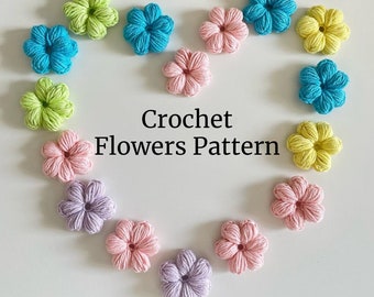 Crochet Flowers Pattern, Digital Download Pattern